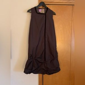 Boutique style dress by zigzag size M brown taffeta with velvet piping